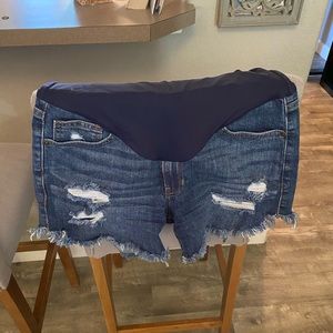 Maternity jean shorts